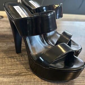 Steve Madden Glossy Black Platform Heels